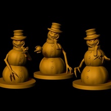 evil snowmen toys & games christmas elemental holiday 3d print model - Mito3D