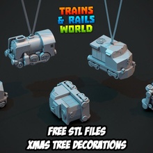 train & rails - free xmas tree decorations garden christmas decoration locomotive trains locomotives 3d print model - Mito3D
