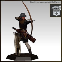 human bowman toys & games arrow long medieval soldier bow arc range distance distant 3d print model - Mito3D