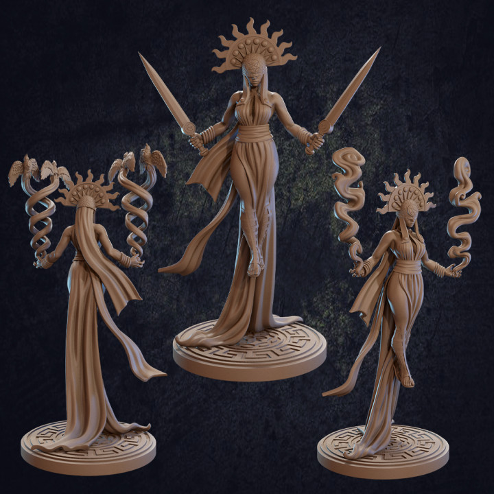delphine divine oracle - presupported toys & games dragon dragons dungeons female greek hero mini character wizard magic miniature flying trappers floating warlock dnd cleric lodge theros 3D print model - Mito3D