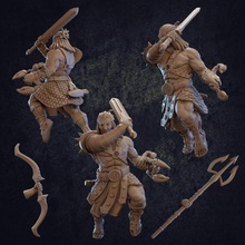 rhom gladiateur barbare présupporté jouets Jeux dragon dragons donjons combattant grec héros mini romain épée personnage miniature trident trappeurs arc scorpien dnd 3d print model - Mito3D