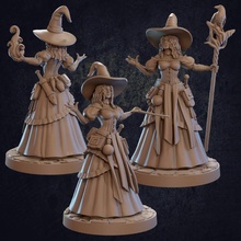 lilith youthful witch - presupported toys & games crow dragon dragons dungeons female girl mini character wizard miniature wand staff mage trappers warlock dnd sorcerer hag lodge 3d print model - Mito3D