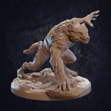 Werwolf vorausgesetzt Spielzeuge Spiele Tier Kreatur Drachen Dungeons Held Grusel Mini Monster Rollenspiel Wolf Charakter Miniatur böse Fallensteller dnd Hütte lycanthrop 3d print model - Mito3D