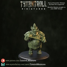 pigman maceman standing pre-supported toys & games creature fantasy miniatures minis dnd tytantroll porcine hogs 3d print model - Mito3D