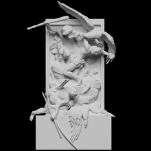 eagle hunters scan eagle sculpture 3dprintable orsay 3d print model - Mito3D
