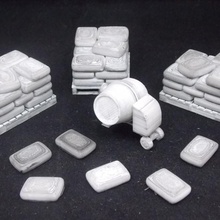 construction materials modern terrain bags mixer pallet scatter cement 3d print model - Mito3D