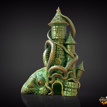 kraken dice tower - support free architecture roll dicetower dice-tower 3d print model - Mito3D