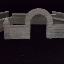 taş duvarlar modern arazi duvar engel köşe kapı mezarlık dağılmak 3d print model - Mito3D