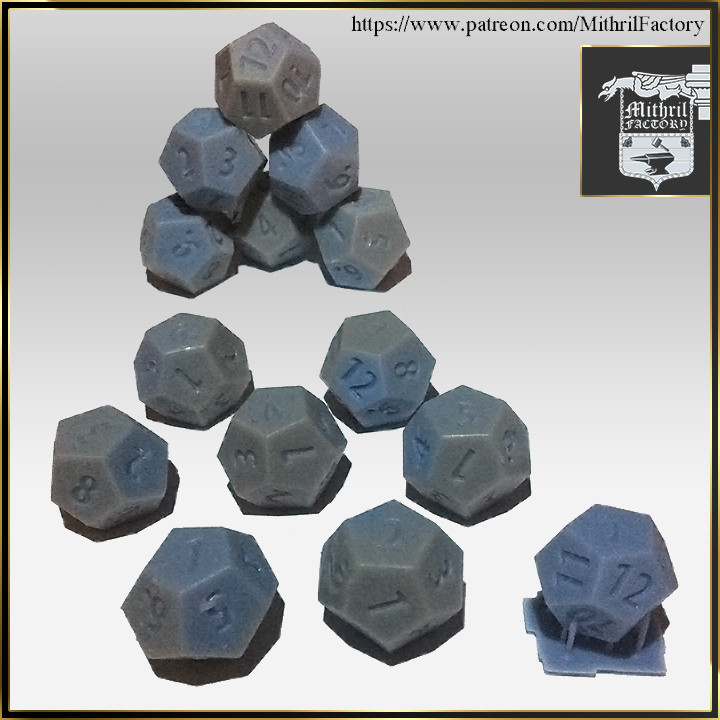 Perfecto 12 caras juego rpg mesa 3D print model - Mito3D