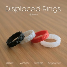 displaced rings noise ring fff 3d print model - Mito3D