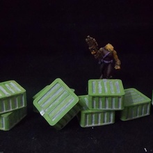 sci-fi square cargo containers box container science terrain obstacle fiction crate scatter 3d print model - Mito3D