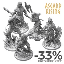 berserkers warband presupported store barbarian viking warrior nordic berserker savage axeman 3d print model - Mito3D