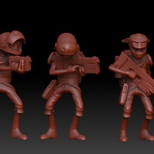 jaloof troopers set 2 store scifi tabletop grimsical zombiesmith 3d print model - Mito3D
