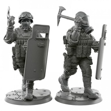 011 shield army modern pistol soldier warhammer miniature tabletop infantry 28mm wh40k 32mm 3d print model - Mito3D