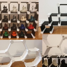 Customizável modular quadrado hex estante incl banco jardim 3d print model - Mito3D