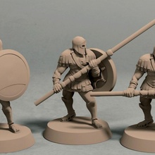 reino Eros soldados lanzas largas paquete 3 miniaturas stl expediente juguetes juegos antiguo armadura rpg soldado juego guerra miniatura mesa ttrpg presupuesto 3d print model - Mito3D