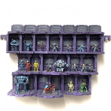 wallhalla cybercity toys & games 40k display gaming miniatures modular rpg wargaming warhammer miniature necromunda scifi roleplaying tabletop cyberpunk shelves infinity starfinder 3d print model - Mito3D
