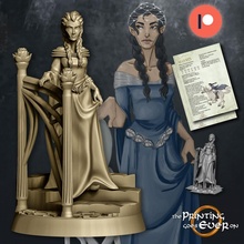 elven lady aranwen - presupported toys & games display elf fantasy female rpg warhammer woman miniature lotr stairs 28mm dnd frostgrave skirmish scenic 5e pre-supported statblock 3d print model - Mito3D