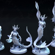 abyssal serpents toys & games creature fantasy fish gaming monster ocean rpg sea water mermaid tabletop dnd serpent deep abyss abyssal 3e 5e 4e 2e 3d print model - Mito3D