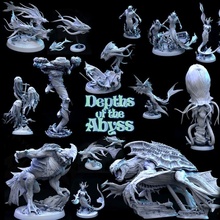 depths abyss mini monster mayhem release toys & games fish gaming rpg sea turtle mermaid tabletop creatures jellyfish deep sharks homebrew sharknado 3d print model - Mito3D