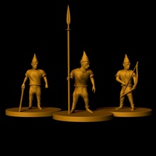 evil santa's elves christmas santa spear bow factory scimitar guards workers 3d print model - Mito3D