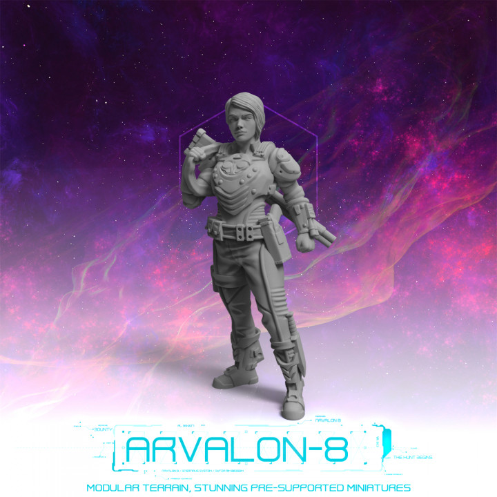 Arvalon 8 prime chasseurs ciara jouets Jeux futur miniatures rpg sci stargrave starfinder arvalon8 3D print model - Mito3D