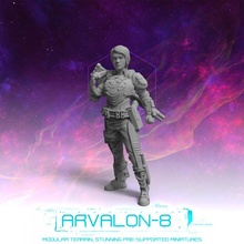 arvalon 8 bounty hunters ciara toys & games future miniatures rpg sci-fi stargrave starfinder arvalon8 3d print model - Mito3D