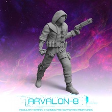arvalon 8 bounty hunters elliot toys & games future miniatures rpg sci-fi stargrave starfinder arvalon8 3d print model - Mito3D
