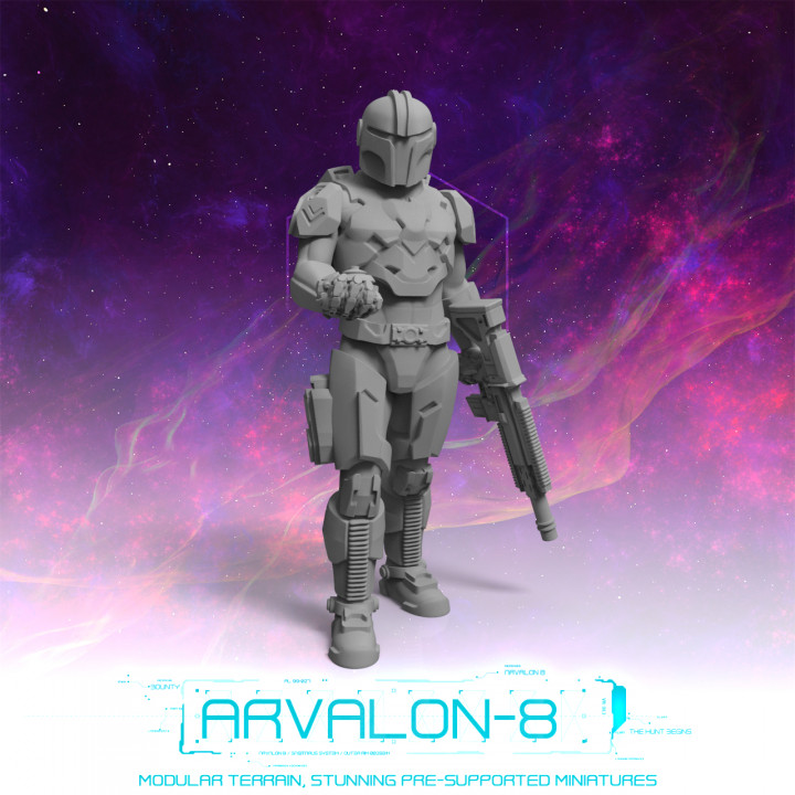 Arvalon 8 prime chasseurs dyn jouets Jeux futur miniatures rpg sci stargrave starfinder arvalon8 3D print model - Mito3D