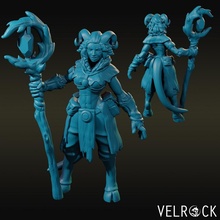 tiefling druid gnarled staff female toys & games fantasy nature dungeons dragons cleric demonkin 3d print model - Mito3D