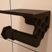 hexagonal toilet paper holder bathroom hexagon phone shelf stand restroom haxagonal 3d print model - Mito3D