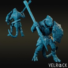 lizardfolk warrior spear shield male toys & games bone fantasy fighter skull dungeons dragons 3d print model - Mito3D