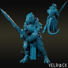 lagarto guerrero espada masculino juguetes juegos hueso fantasía combatiente cráneo mazmorras dragones 3d print model - Mito3D