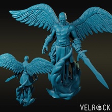 angélique guerrier épée longue Masculin jouets Jeux fantaisie combattant ailes ange paladin donjons dragons 3d print model - Mito3D