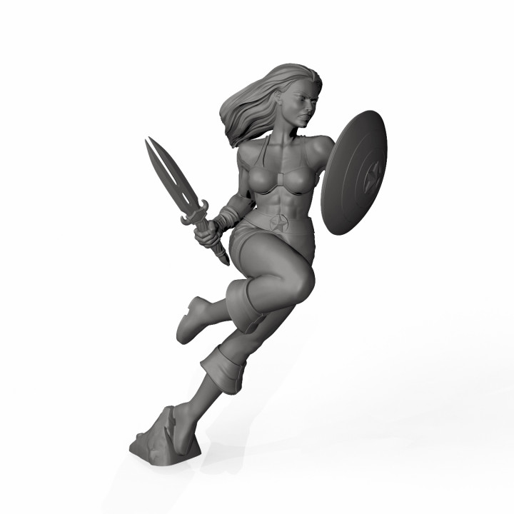 amazon princess - professionally pre-supported toys & games barbarian female fighter pitfighter bloodyswordminiatures 3dprintingpro 3D print model - Mito3D