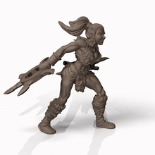 northern barbarian queen - professionally pre-supported multiple weapon options toys & games fighter dnd pathfinder frostgrave pitfighter bloodyswordminiatures 3dprintingpro famle 3d print model - Mito3D