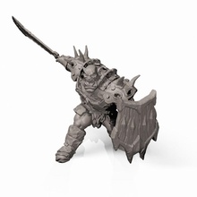 black orc fighter - professionally pre-supported toys & games shield dnd pathfinder frostgrave pitfighter bloodyswordminiatures 3dprintingpro 3d print model - Mito3D