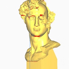 david's cranium wider plinth 3d print model - Mito3D