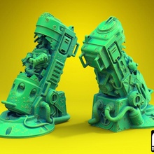 criocamera giocattoli Giochi ambiente scheletro cranio spazio non morti zombie oggetti scena morto scifi astronauta 3d print model - Mito3D