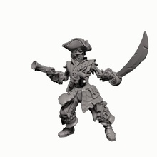 skeleton pirate captain- professionally pre-supported toys & games dnd pathfinder frostgrave pitfighter bloodyswordminiatures 3dprintingpro 3d print model - Mito3D