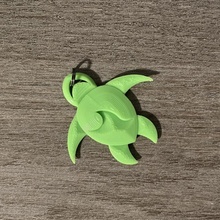 wavy sea turtle - key ring keychain seaturtle 3d print model - Mito3D