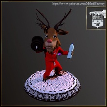 Rudolf cerf Père Noël claus jouets Jeux sport hiver neige heureux noel événement holliday 3d print model - Mito3D