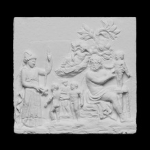 relief depicting dionysiac worship scene scan 3d fruit mythology sculpture marble louvre france cult 3dprinting satyr photogrammetry dionysus openglam 3d-printable 3d print model - Mito3D