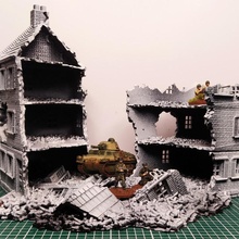 destroyed building - xviii xx period toys & games war miniature ww2 2 wargame scenery eskice 3d print model - Mito3D