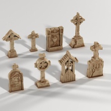 gotik mezar taşları oyuncaklar oyunlar ejderhalar Zindanlar iskelet arazi ölümsüz cenaze töreni taşı yol bulucu dağılmak mezarlık Mezar 3d print model - Mito3D