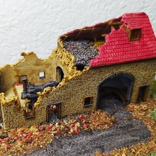 destroyed barn - grange xviii xx period toys & games building house miniature ww2 decor wargame ruins scenery eskice 3d print model - Mito3D