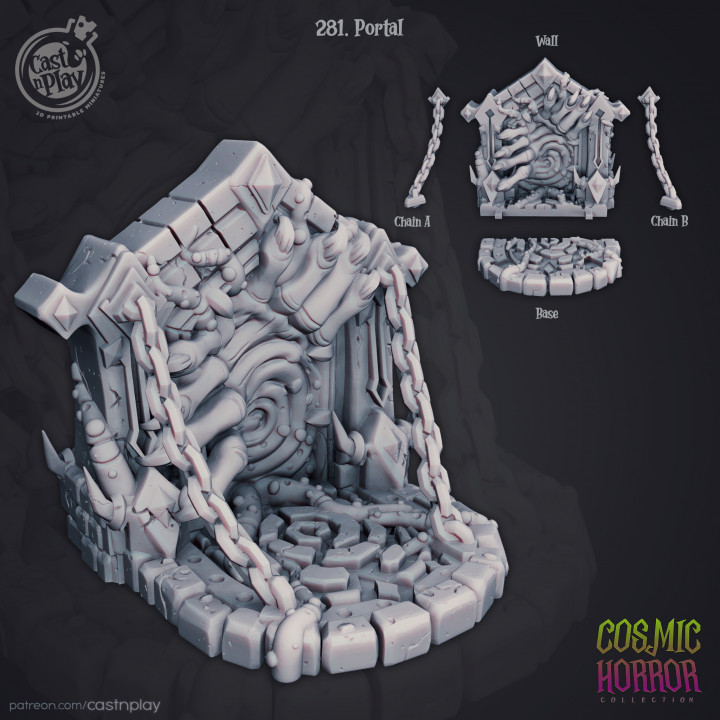 portale pre supported giocattoli Giochi orrore tempio cosmico mostri tentacoli castnplay l 39 altra parte fantasia 3D print model - Mito3D