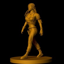 justicia ciego asesino juguetes juegos hembra sexy mujer daga caminando pícaro ladrón intimidante 3d print model - Mito3D