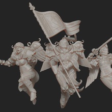 4x battle angels 3d printable presupported toys & games armour battle female woman angel sister bolter adeptus nun sororitas
