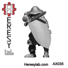 heresylab ax034 camponês espada escudo brinquedos jogos dragões masmorras fantasia martelo guerra Guerreiro d aventureiro Mordheim banda axia 3d print model - Mito3D